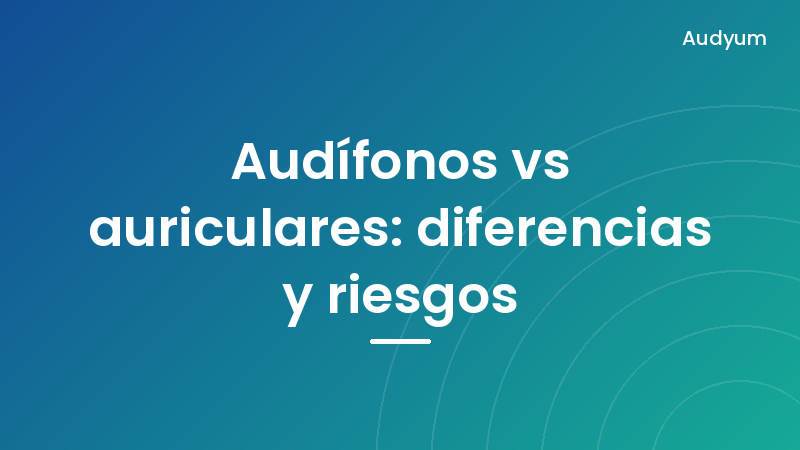 Comparación entre un audífono retroauricular y unos auriculares inalámbricos sobre una mesa