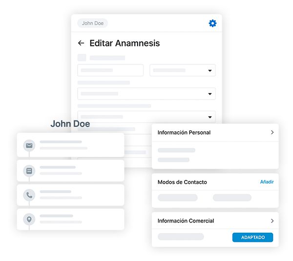 Gestión de pacientes (CRM, Historial, anamnesis)